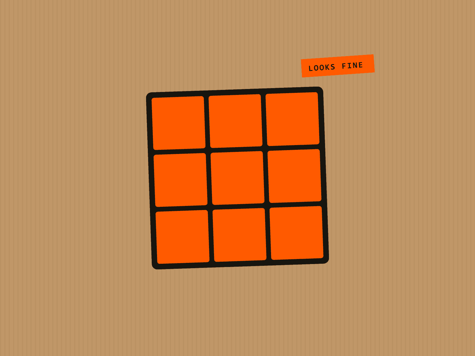 A cube face that looks completely solved.