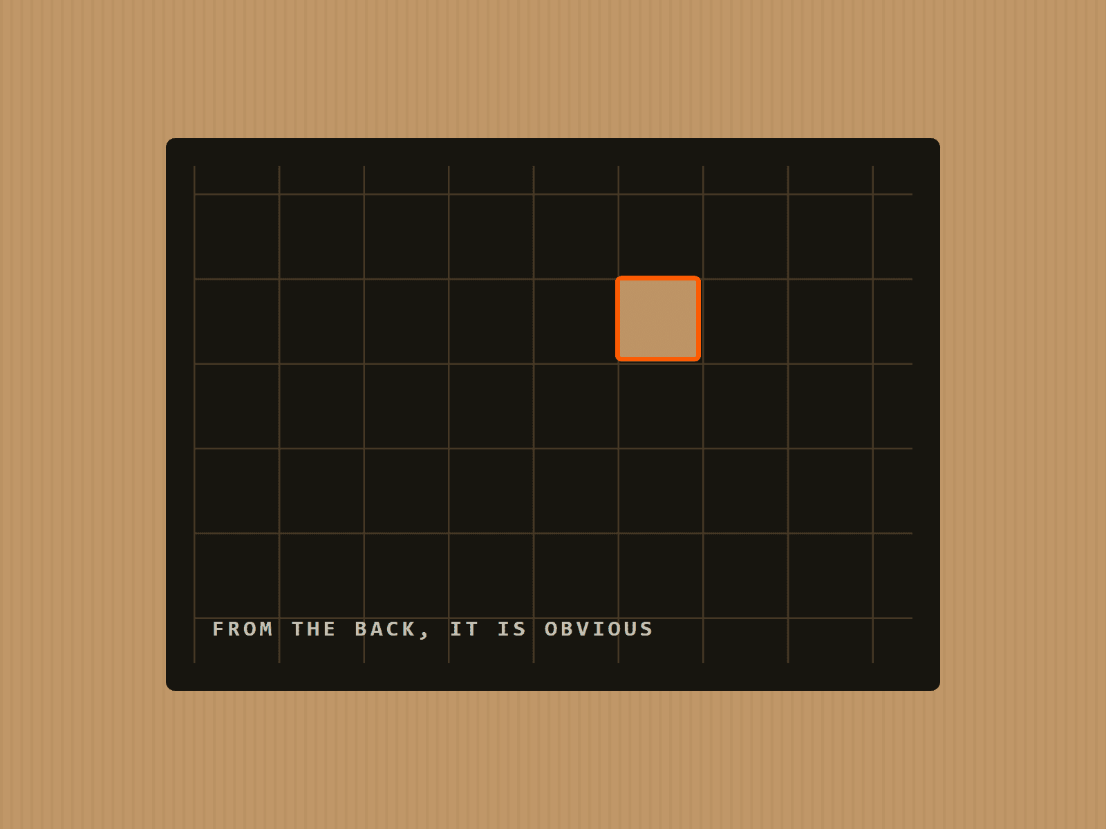 The underside of the board, showing the empty slot from behind.