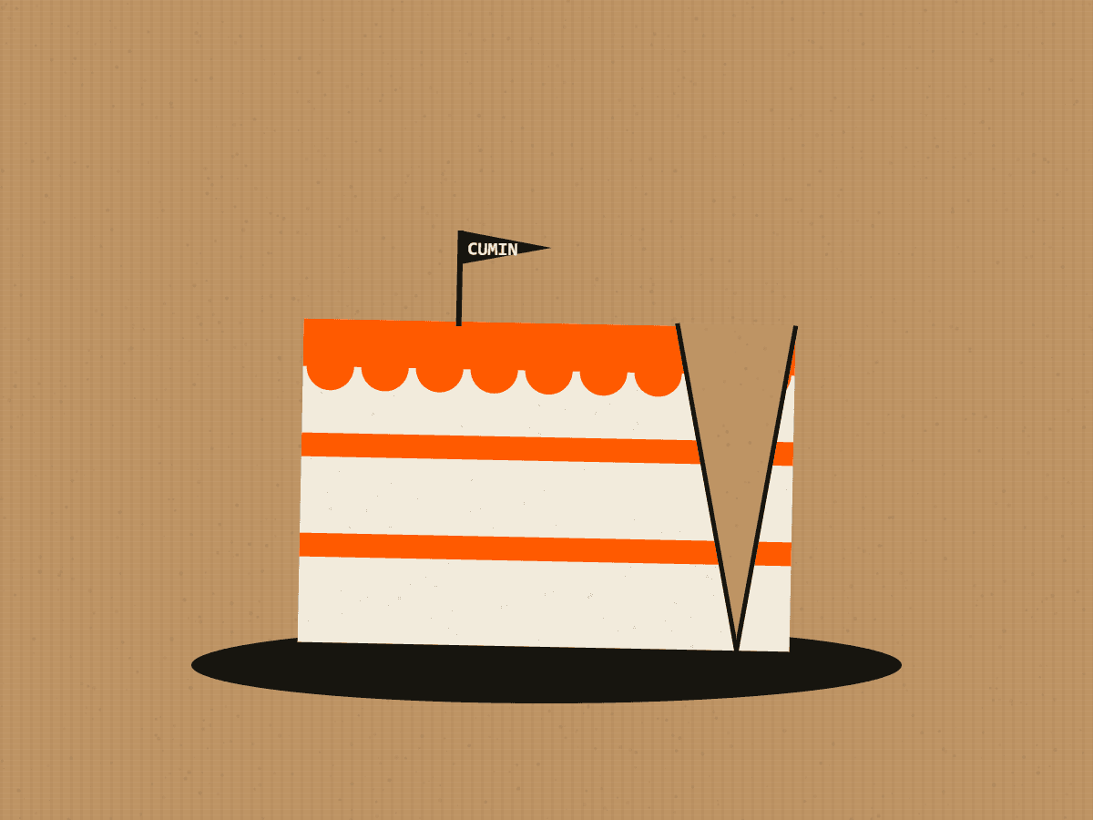 A pristine iced cake with a small flag.